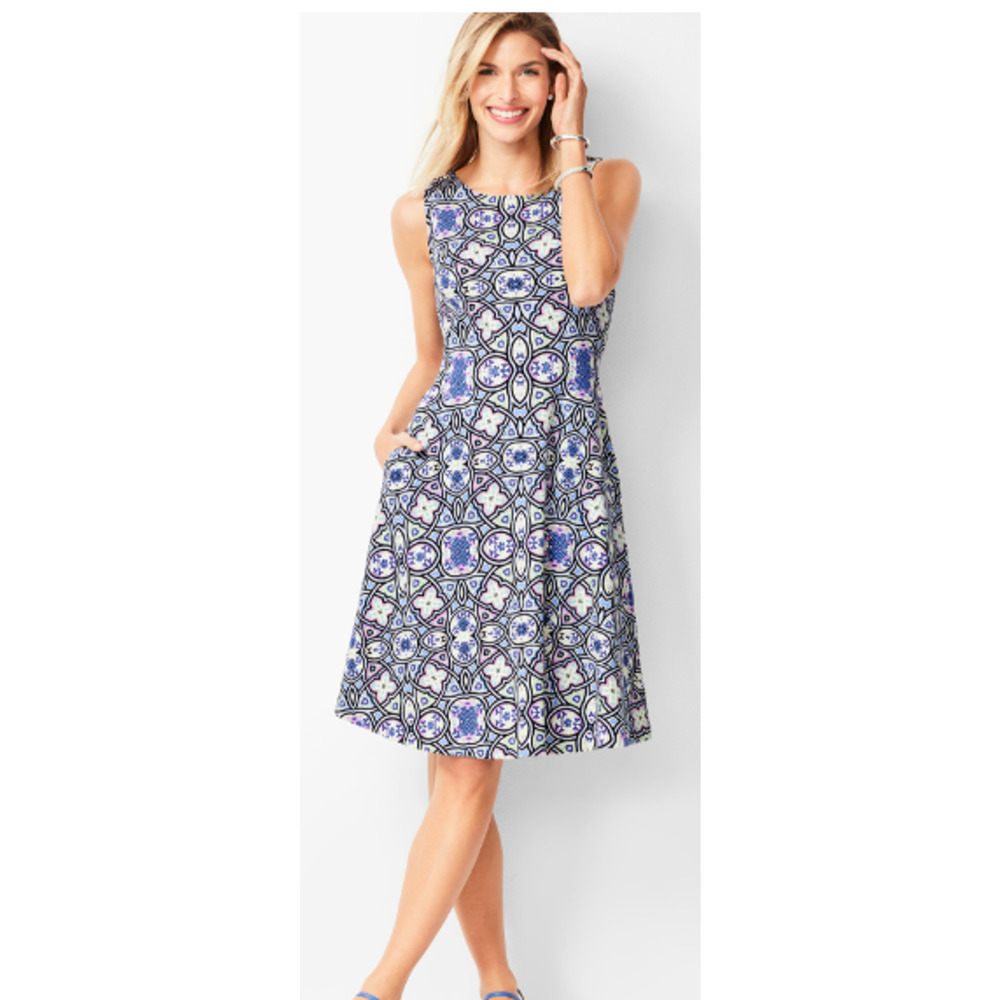 Talbots Edie Fit and Flare Dress Size Small Graduation, Wedding, Church